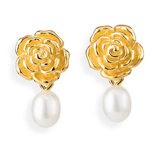 DRACHENFELS Anhänger | aus Silber 925 goldplattiert mit Süsswasserperlen