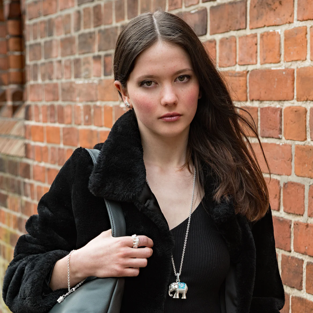 DRACHENFELS Anhänger | aus Silber 925 mit Brandlack