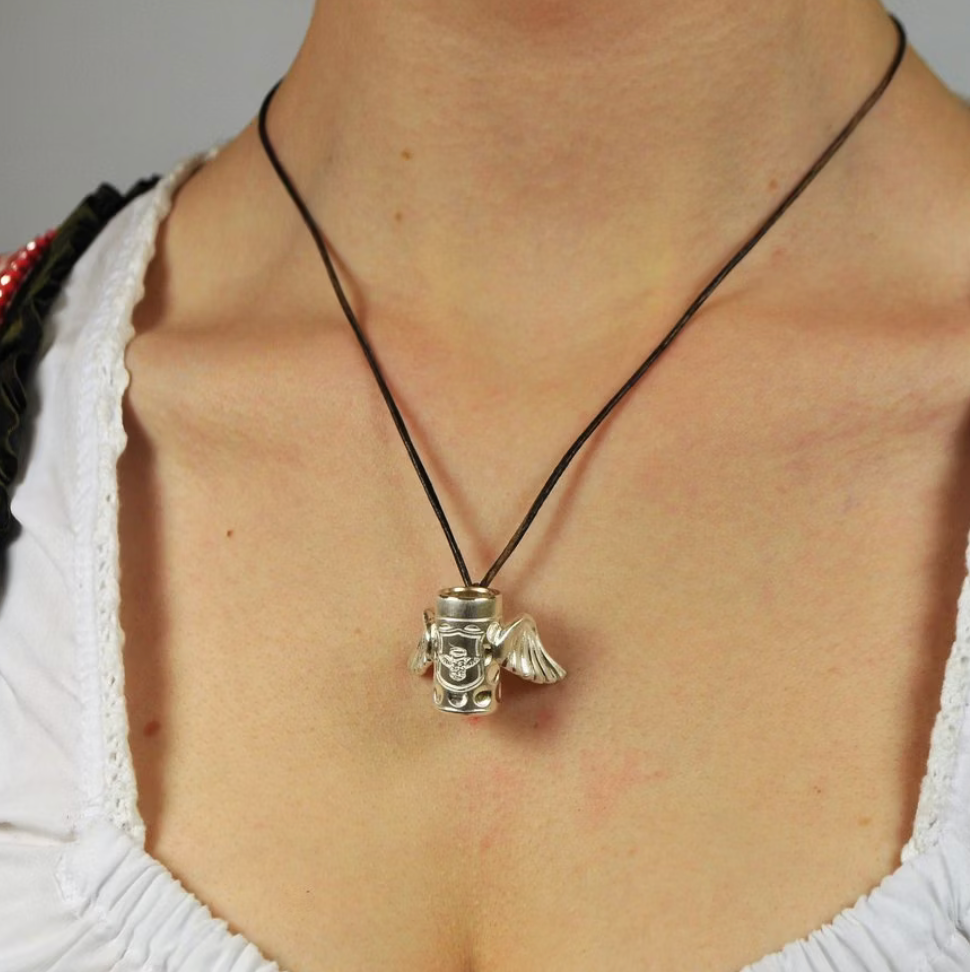 MALZ AM HALS Anhänger | Silber 925 gelbgoldplattiert ALOISIUS medium