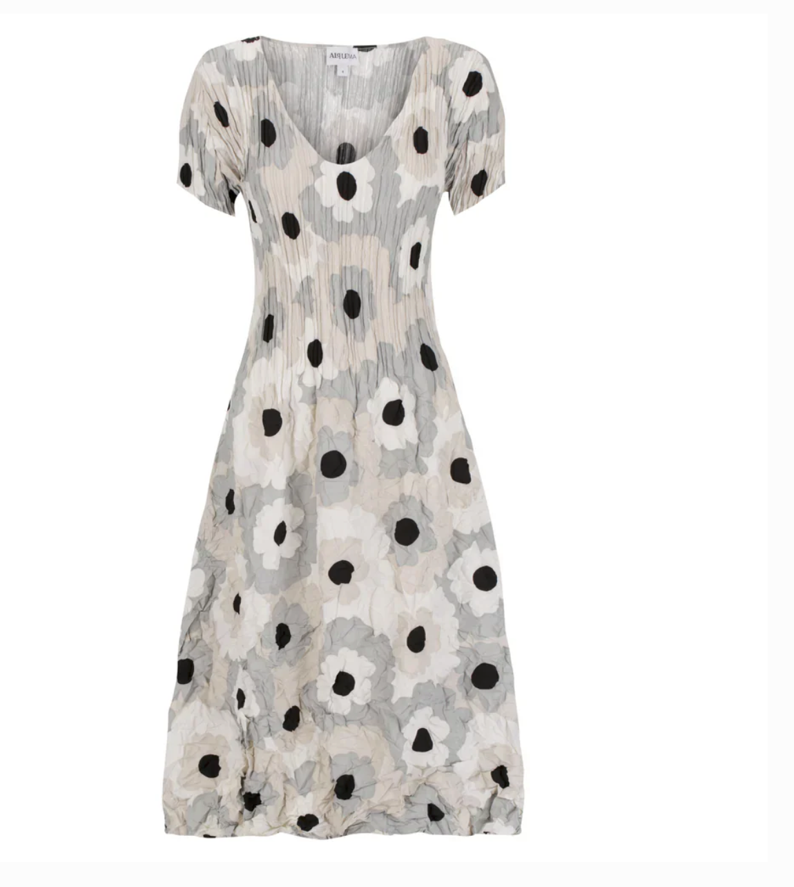 Mode Alquema Plissé Kleid - SILVER FLOWER SPOT