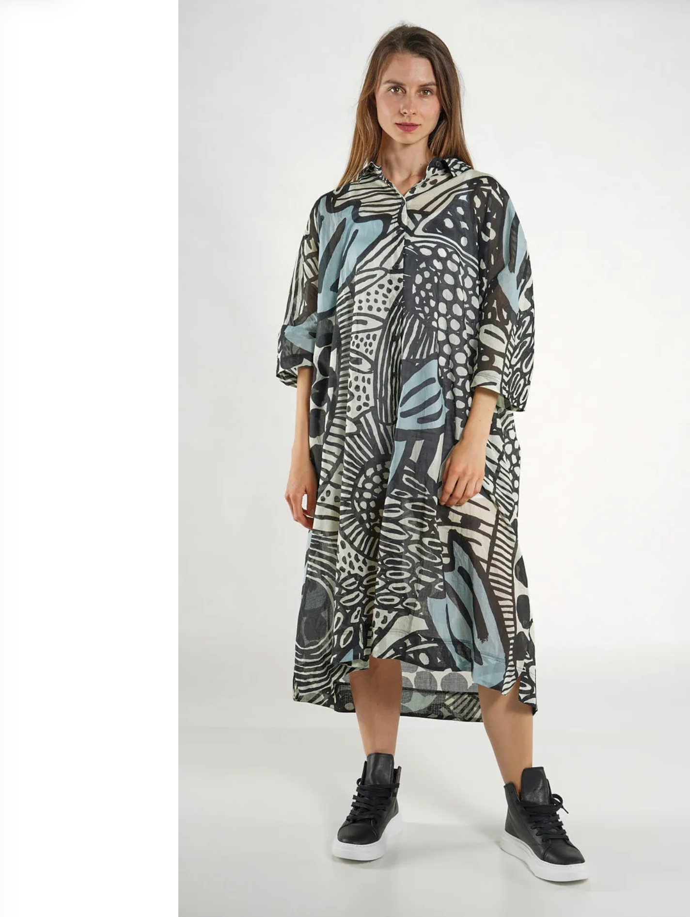 studio rundholz - Black Label - Ausgestelltes Baumwollkleid VOILE
