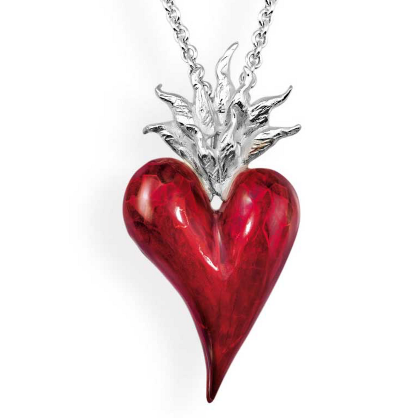 DRACHENFELS DESIGN Anhänger | Flammendes Inferno aus Silber935 mit Brandlack