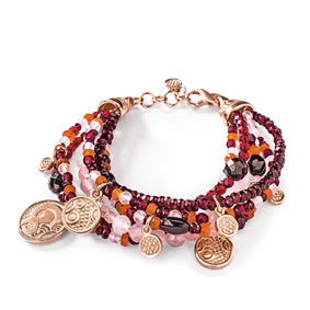 DRACHENFELS Armband | aus Silber 925 goldplattiert mit verschiedene Farbsteine