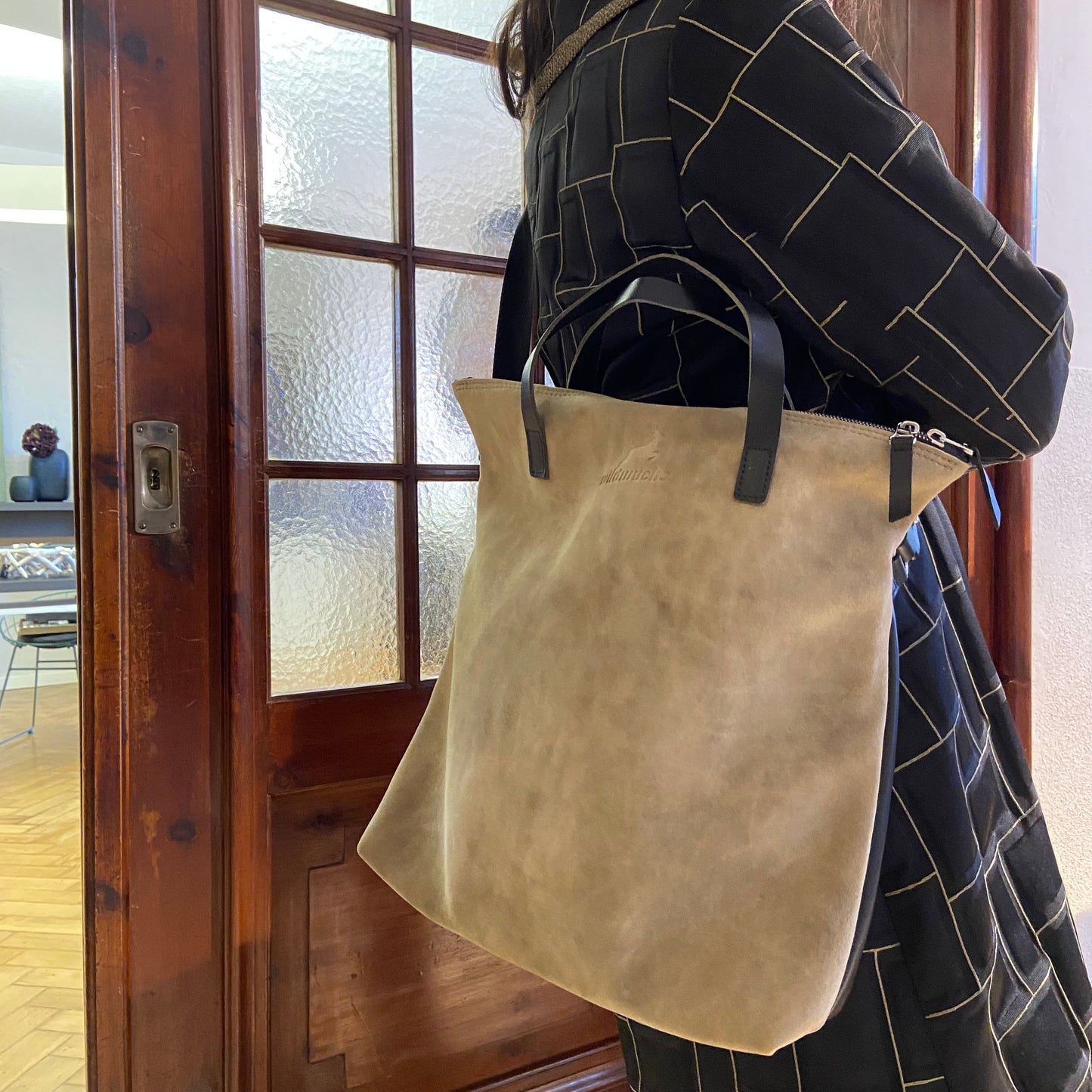 Ackermann Tasche | BELGRAD aus grau-grünem Hirschleder
