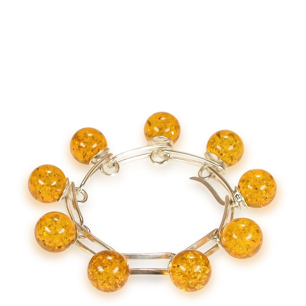 Armschmuck GOOSEBERRY Silber925, goldplattiert - blauer Bernstein