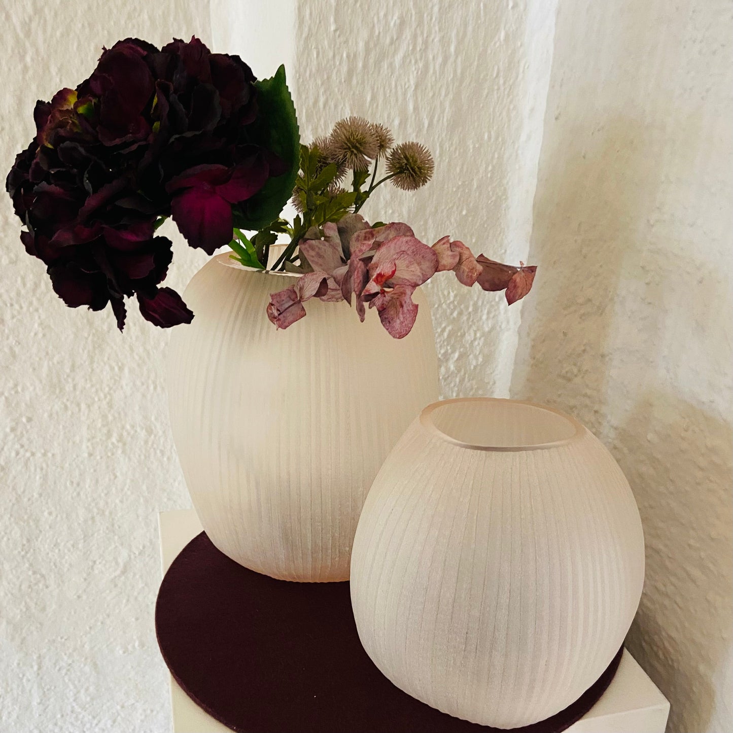 GUAXS Vase | NAGAA L - rosée | Glas, mundgeblasen und von Hand geschliffen
