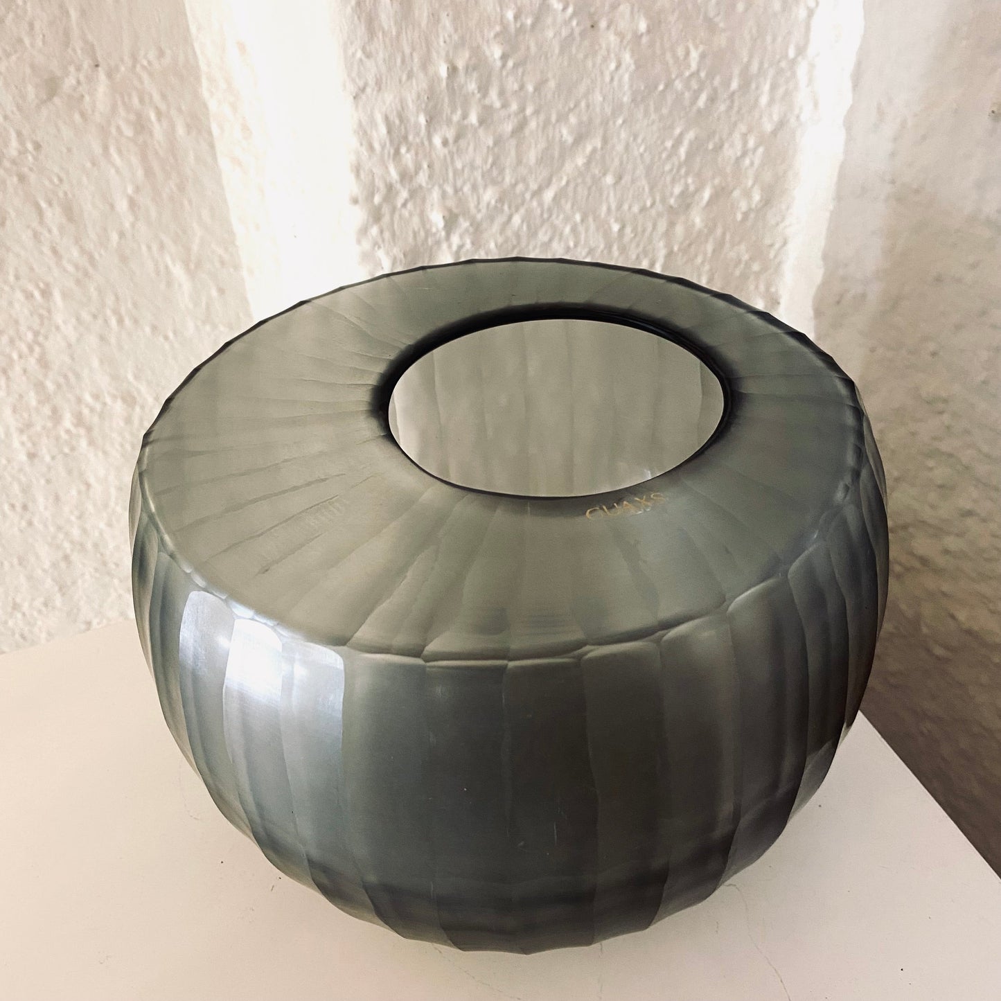 GUAXS Vase | MADRAS M - hellgrau | Glas, mundgeblasen und von Hand geschliffen
