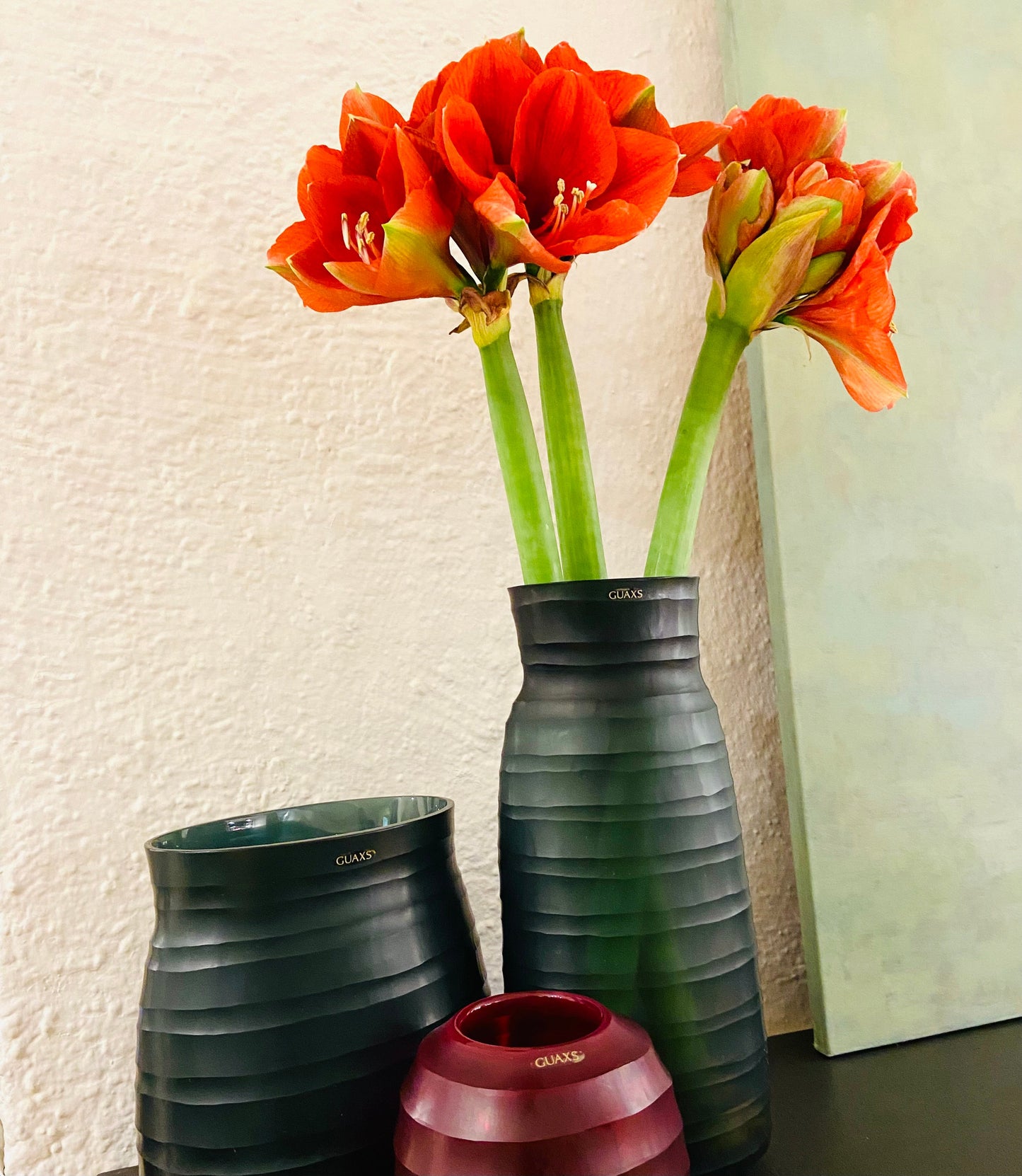 GUAXS Vase | MATHURA TALL - dark indigo | Glas, mundgeblasen und von Hand geschliffen