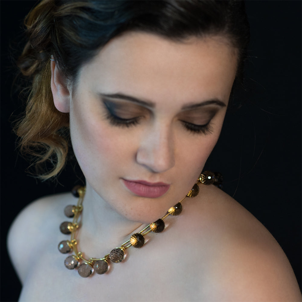 Halsschmuck GOOSEBERRY Silber 925, rutheniert und Kascholong