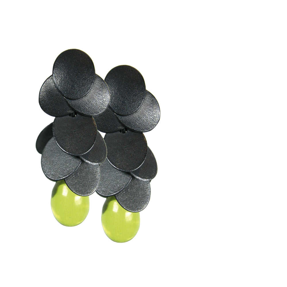 Ohrschmuck LEAVES Silber925,brüniert - Süsswasserperle
