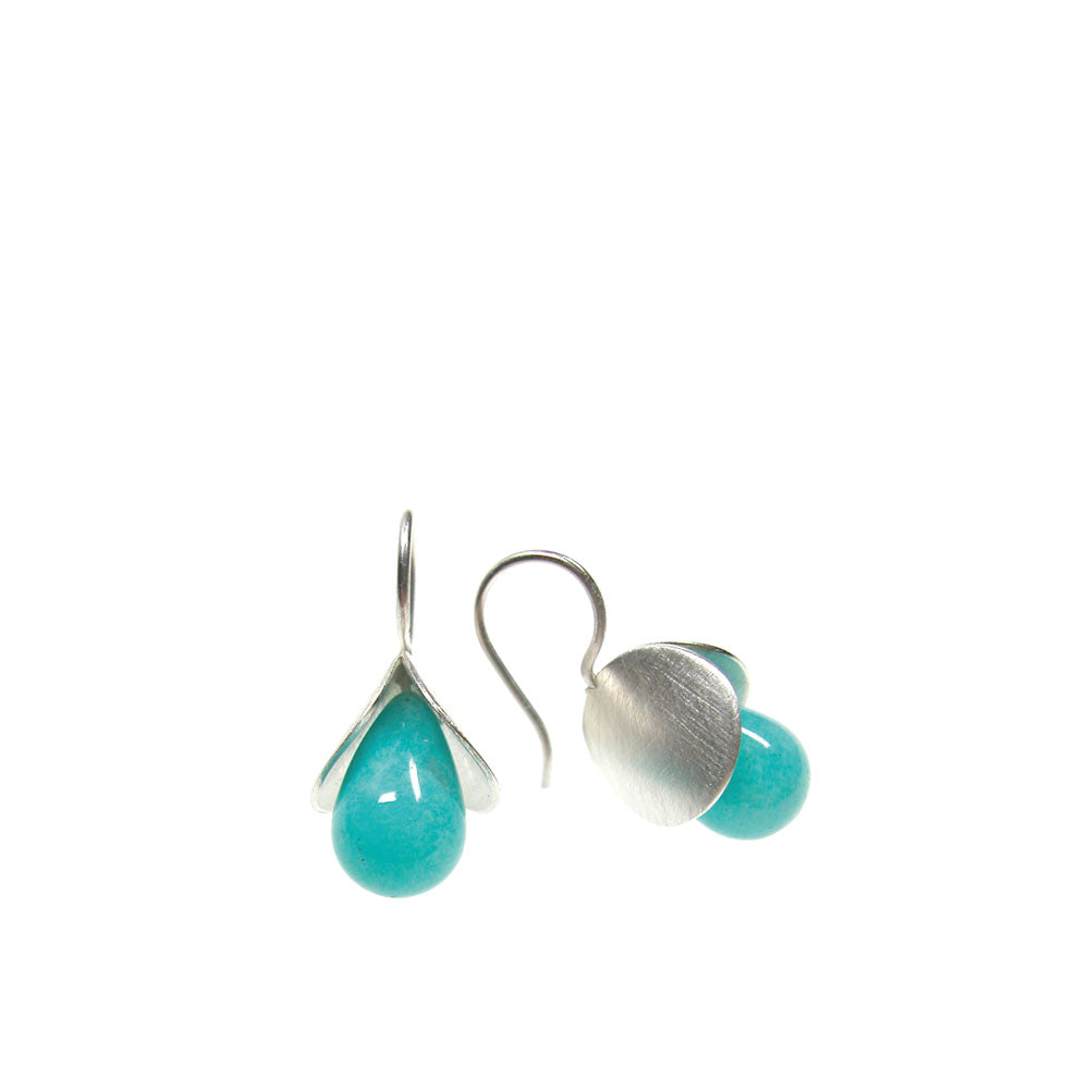 Ohrschmuck BUMBLE BEE Silber925 mit grünem Bernstein