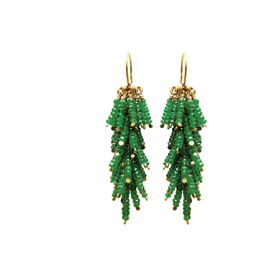 Ohrschmuck GRAPES Silber925, goldplattiert - Granat