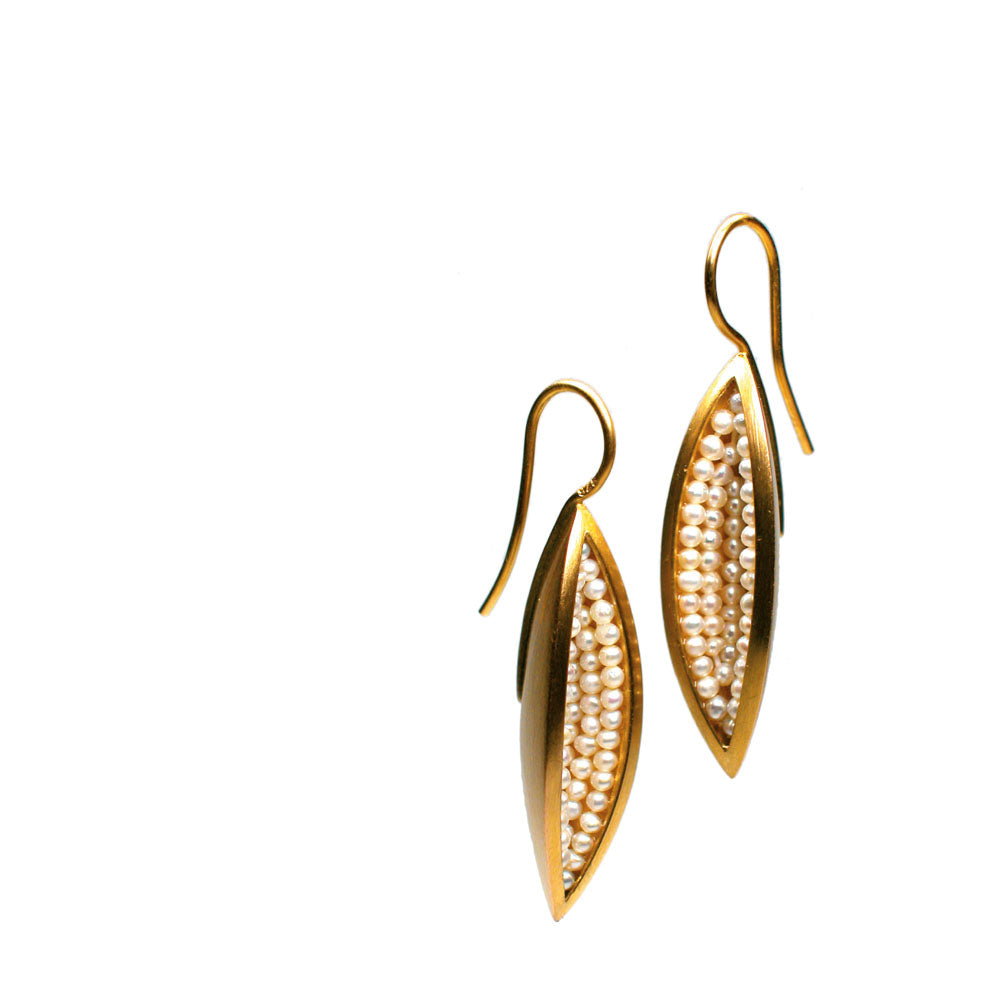 Ohrschmuck MELOGRANO Silber925, goldplattiert - Süsswasserperlen