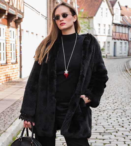 DRACHENFELS DESIGN Anhänger | Flammendes Inferno aus Silber935 mit Brandlack