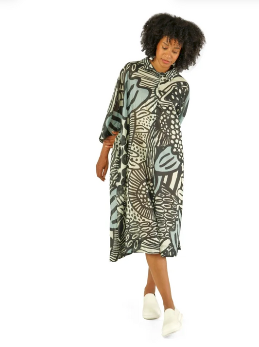 studio rundholz - Black Label - Ausgestelltes Baumwollkleid VOILE