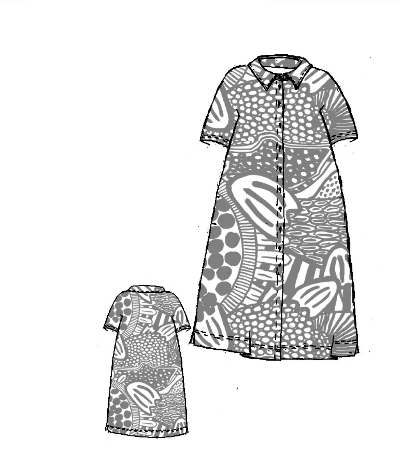 studio rundholz - Black Label - Ausgestelltes Baumwollkleid VOILE