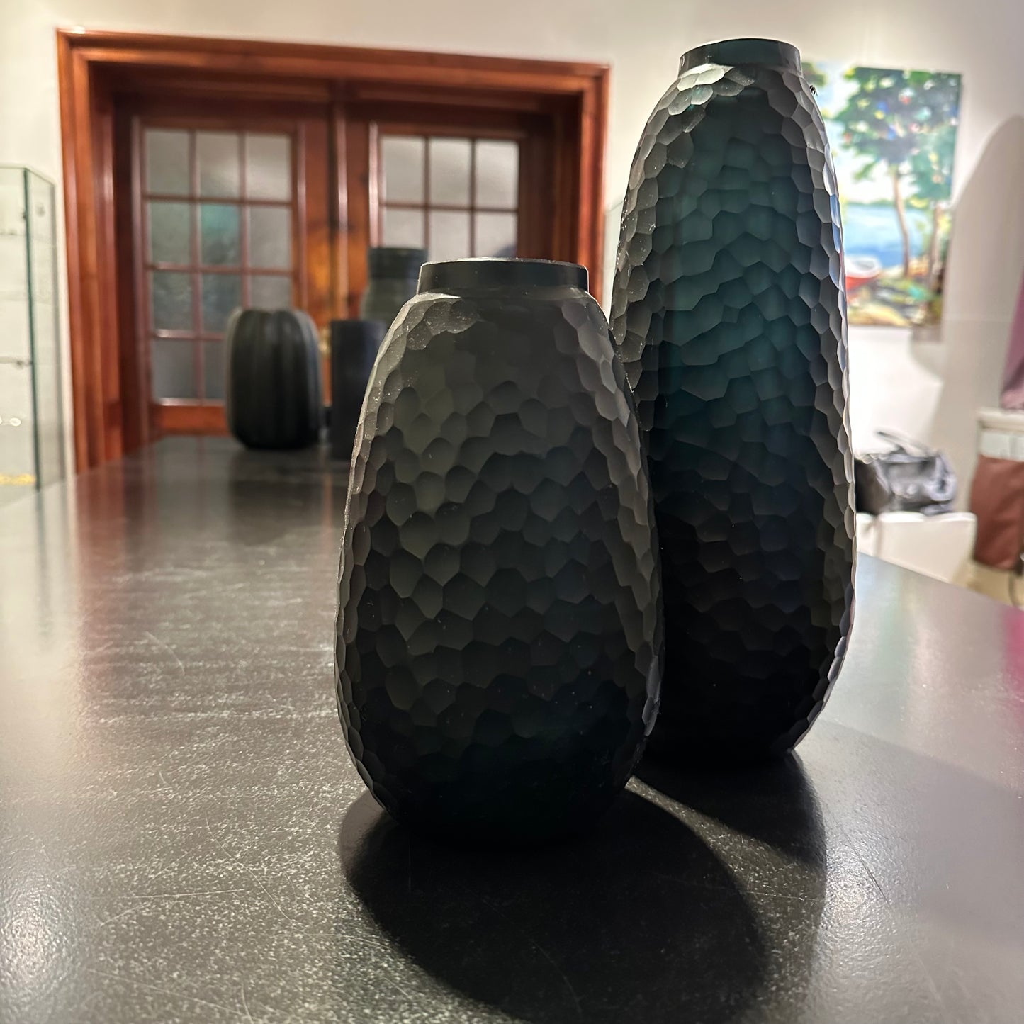 GUAXS  Vasen  | QUILOTTA M Dark Indigo  | Glas, mundgeblasen und von Hand geschliffen