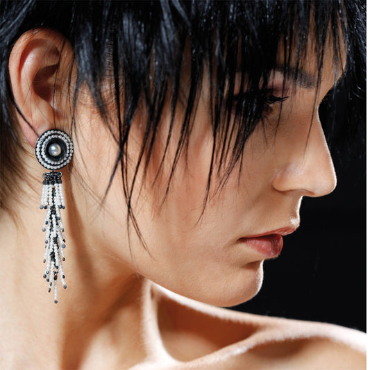 Ohrschmuck CURRANT Silber925, brüniert - Perle
